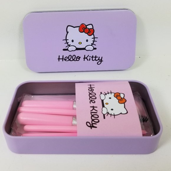 Hello Kitty Other - Hello Kitty Girls Brush make up set with purple tin